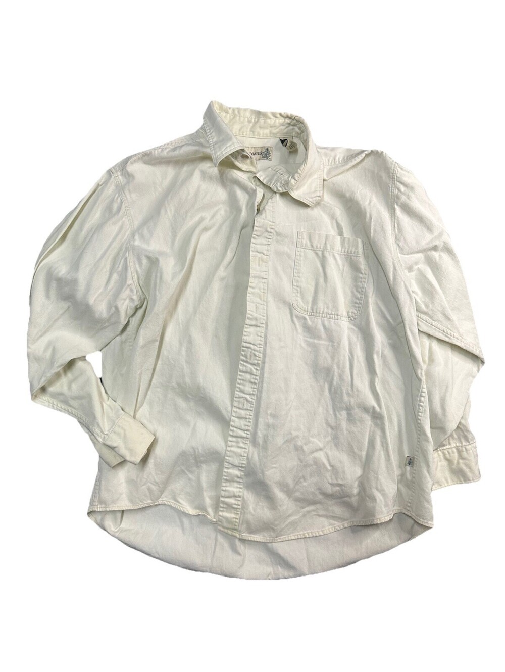 Vintage FieldMaster Textured Cotton Button Up Shirt Ivory Cream Workwear 2XL